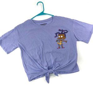 Girl's Purple Rug Rats  Short Sleeve Embroidered  Cropped Tee  L/G (11-13) NWT